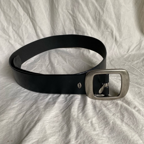 Lee Riders Black Faux Leather Large Women’s Belt With Silver Buckle 🇺🇸 - Picture 1 of 5